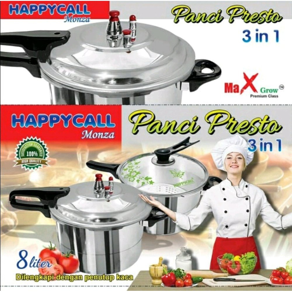Panci Presto Happy Call 8 L 3 Fungsi Merebus Mengukus Presto Shopee