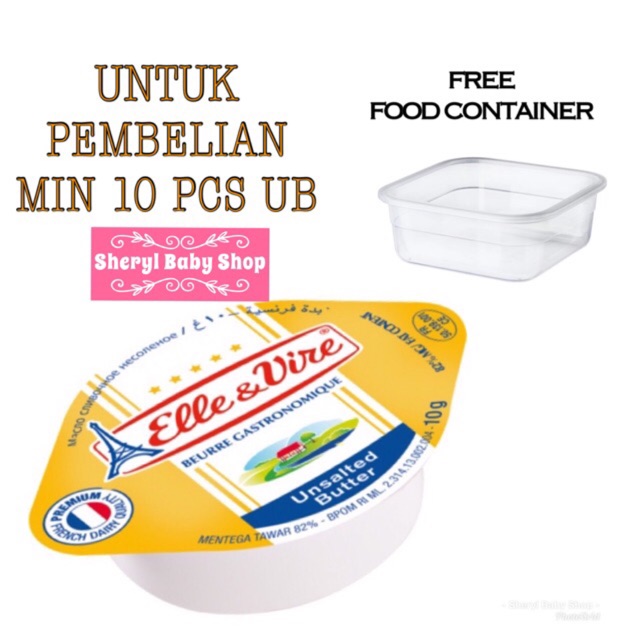 Unsalted Butter Elle &amp; Vire UB Mpasi | Shopee Indonesia