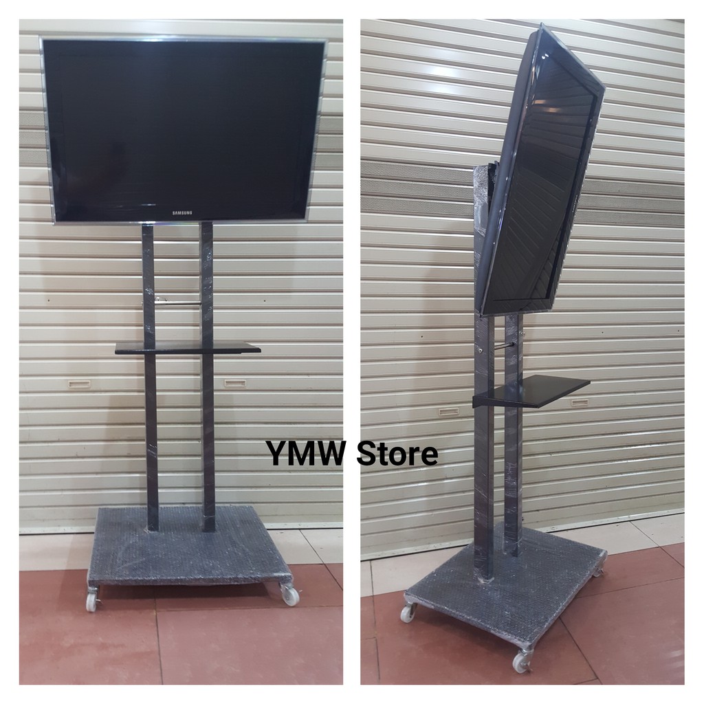 Jual STANDING BRACKET TV / TV STAND 32" 55" kaki model kotak (dgn roda) Shopee Indonesia