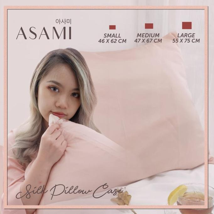 Jual ASAMI Silk Pillow Case Sutera warna PINK BLUSH Soft & Comfortable