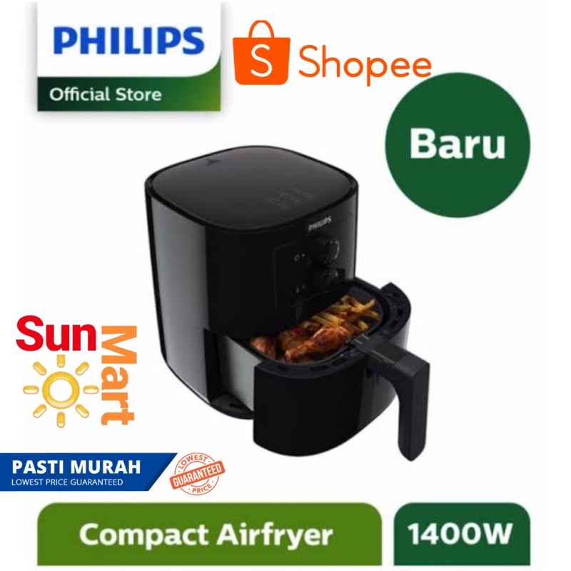 Jual AIR FRYER PHILIPS HD9200 / 90 Essential Airfryer Spectre Black