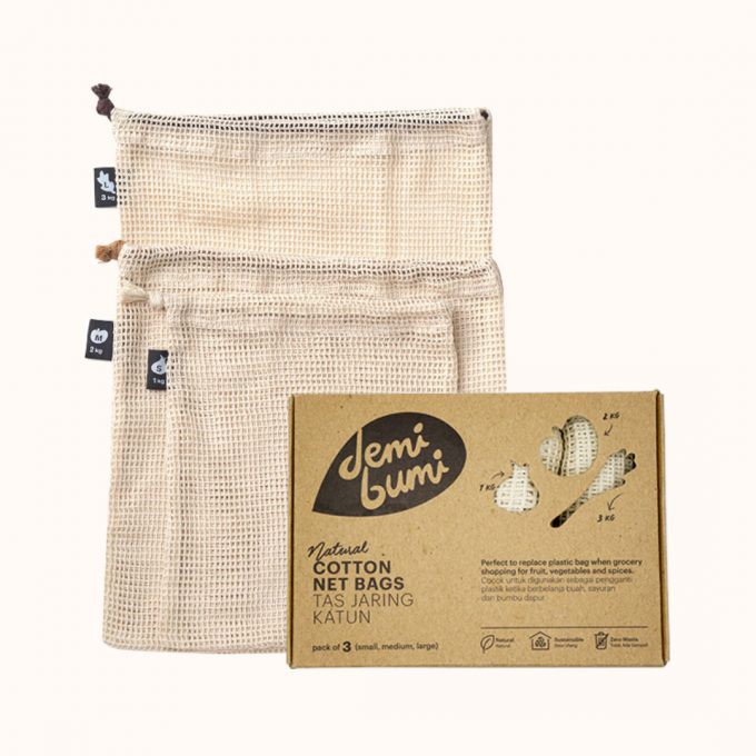 demibumi Tas Jaring Katun / Cotton Net Bag (SML) Shopee Indonesia