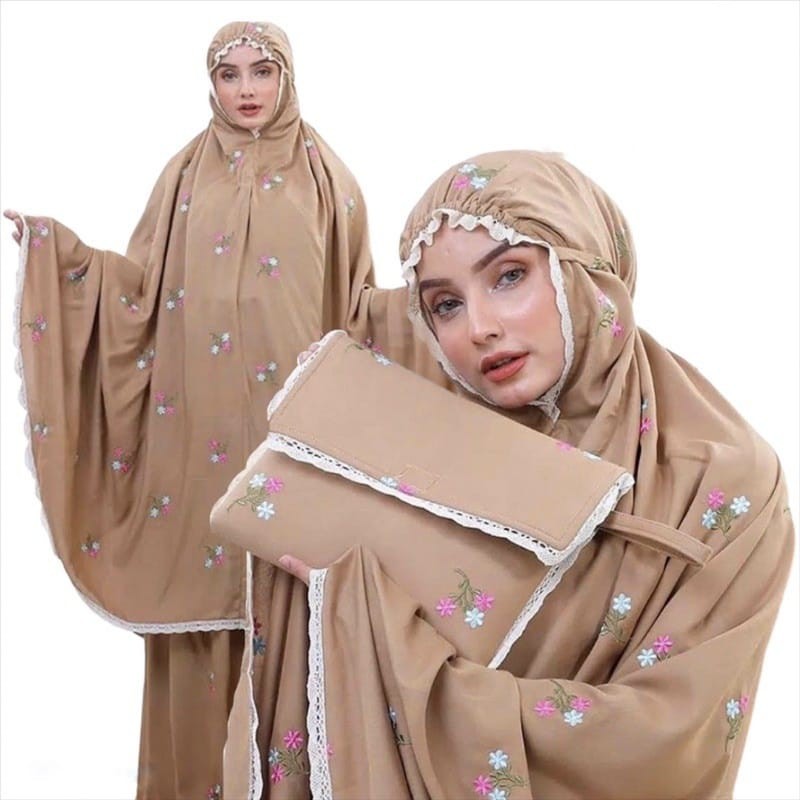 MUKENA DEWASA JUMBO VINCA GIANNA FULL BORDIR TAS PESTA