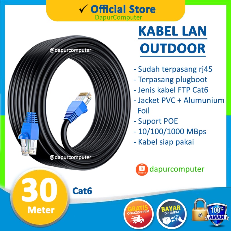 Jual Kabel Lan 30 Meter Outdoor Ftp Cat6 Spectra Wifi Internet Terbaik Siap Pakai Murah | Shopee Indonesia