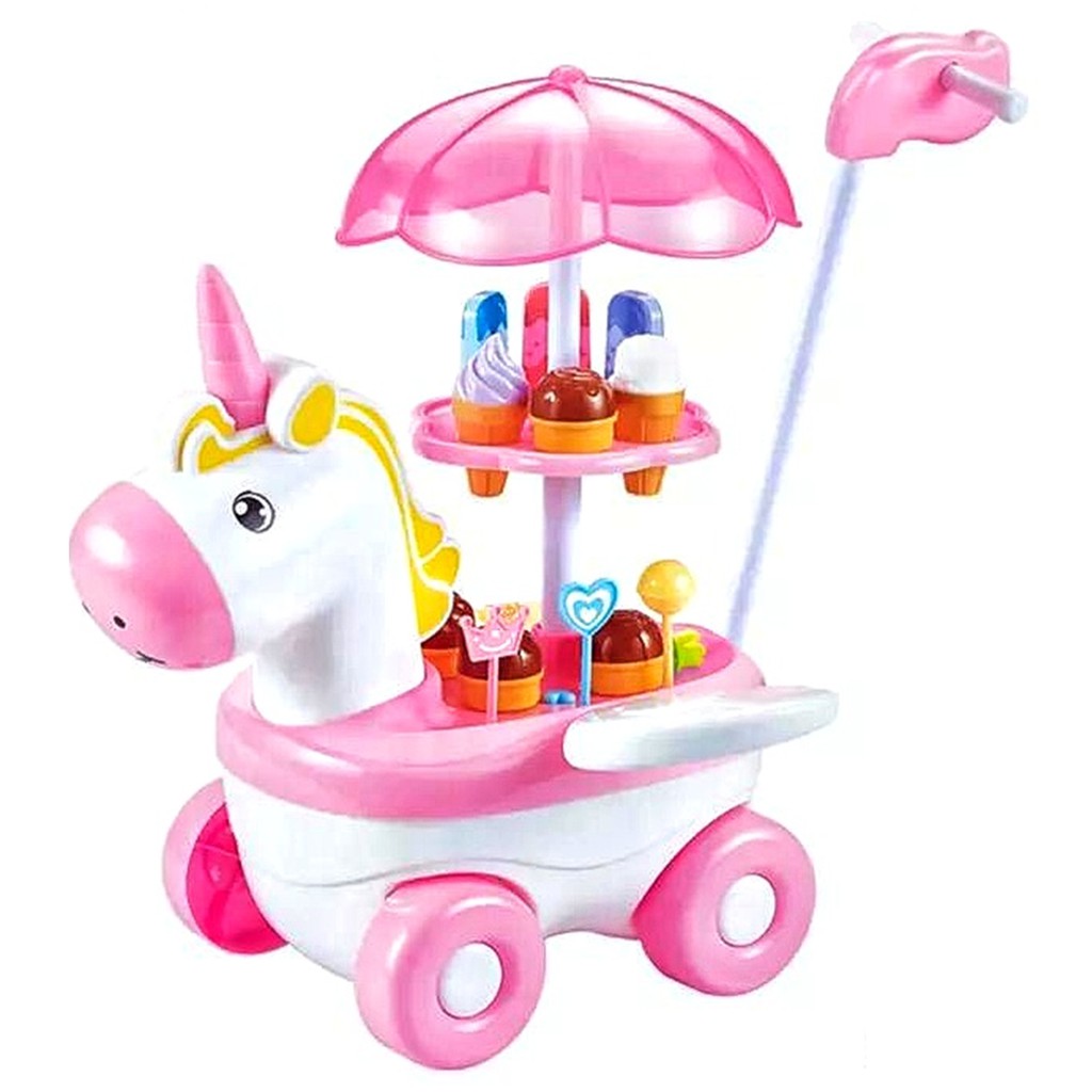 Jual Mainan Anak Perempuan Trolley Ice Cream Unicorn Mainan Troli Ice Cream Unicorn | Shopee Indonesia