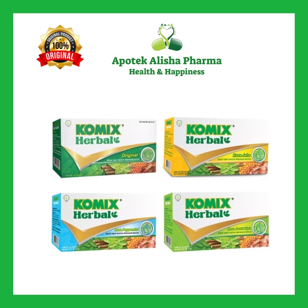 Jual KOMIX HERBAL isi 6 Sachet Mengobati Gejala Flu & Batuk Berdahak