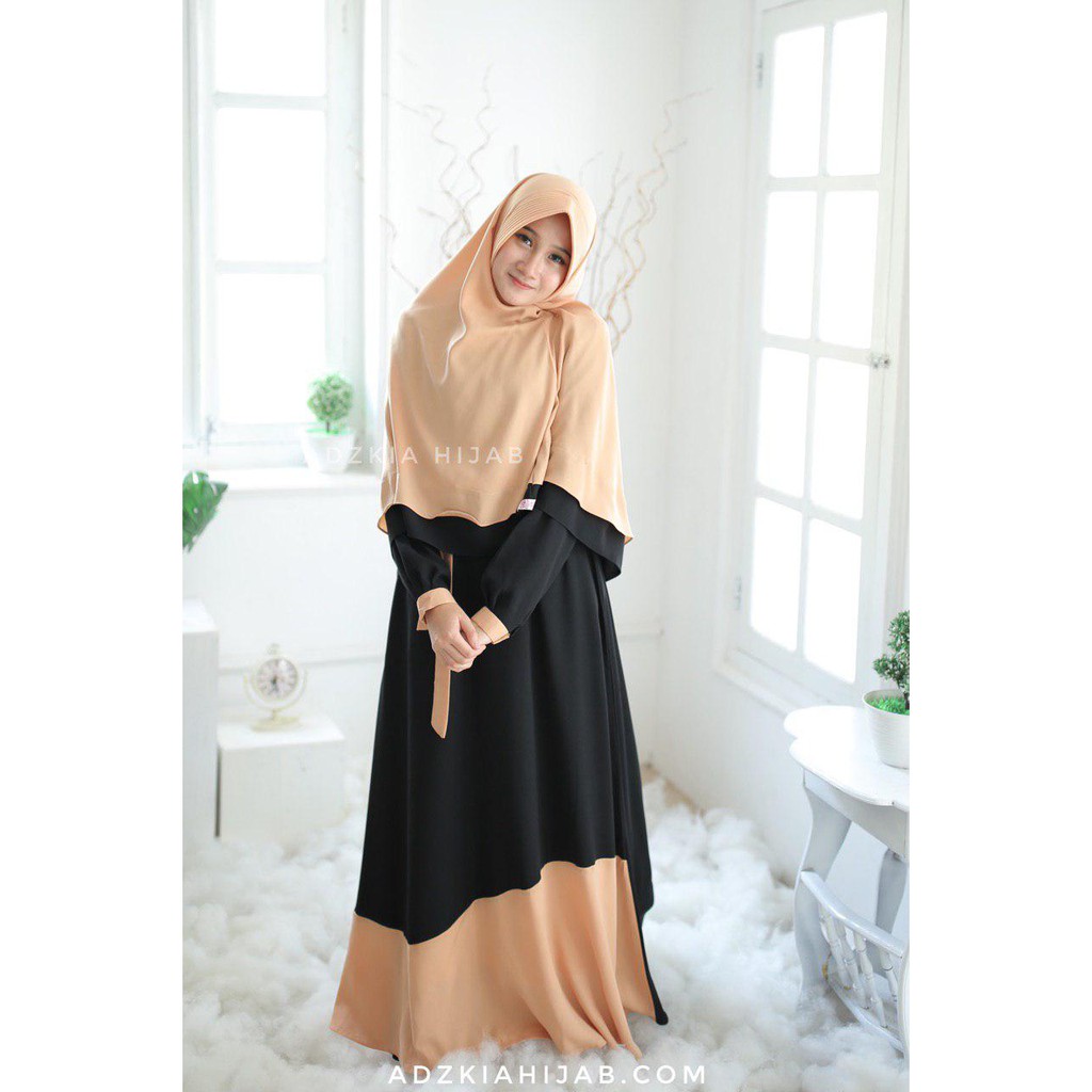 Jual Gamis Rania Hitam Coklat By Adzkia Hijab | Shopee Indonesia