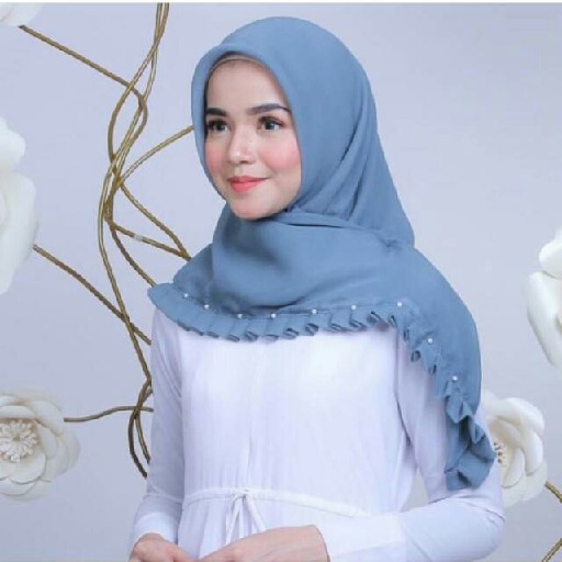 HIjab segi empat / square gerigi mutiara Shopee Indonesia