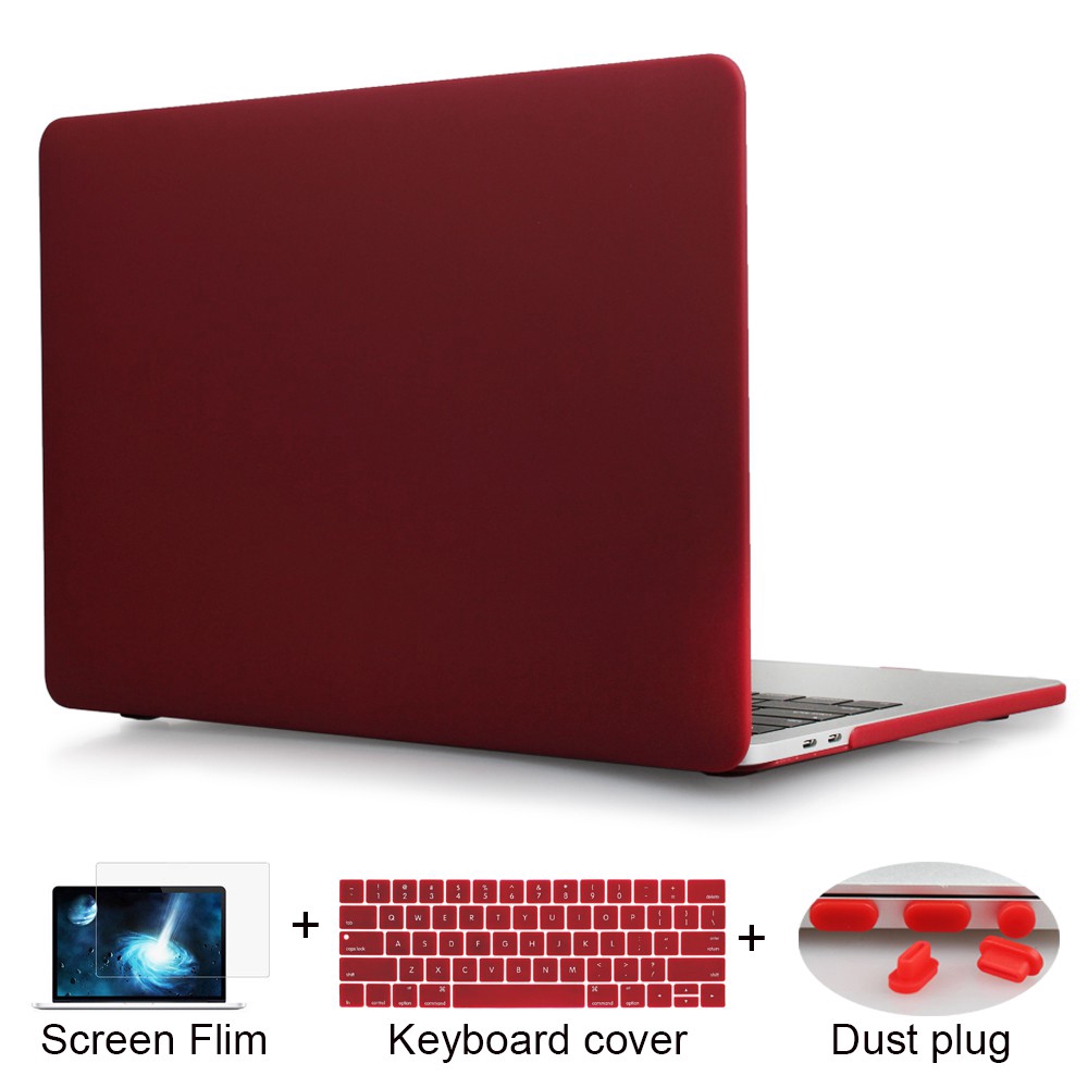 Case Pelindung Keyboard Warna Merah Wine untuk Macbook Air