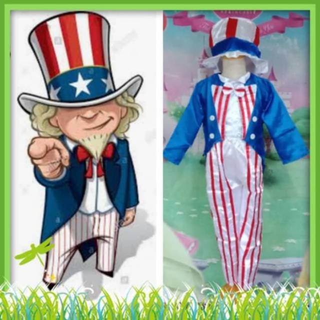 Baju Adat Internasional Anak.Baju Kostum Negara Amerika. Negara Paman Sam |  Shopee Indonesia
