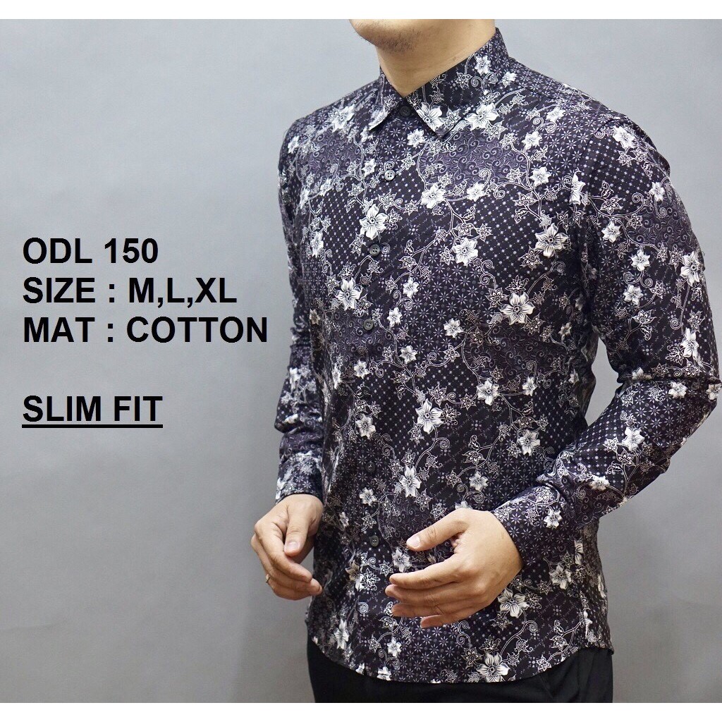 Desain Baju Batik Pria Lengan Panjang Kombinasi Klopdesain