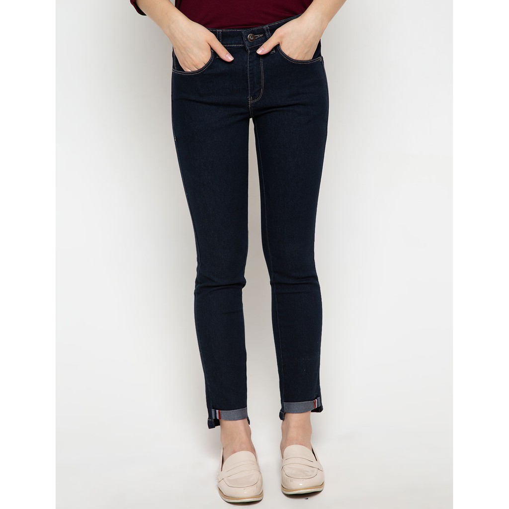 Matahari Connexion Celana Panjang Skinny Denim Hilo Twill Tape Dark Denim Shopee Indonesia