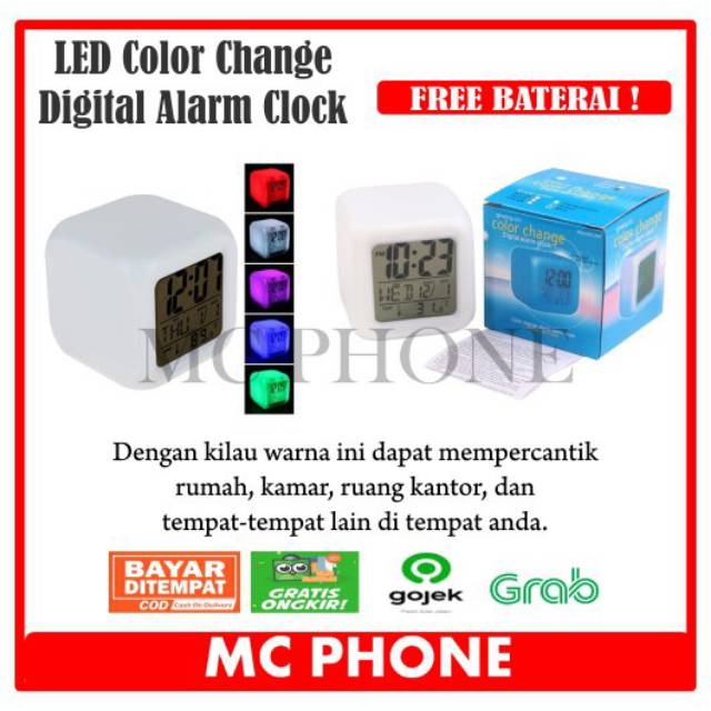 Jual GLOWING LED ALARM CLOCK COLOR CHANGEMOODY GLOWING LED DIGITAL