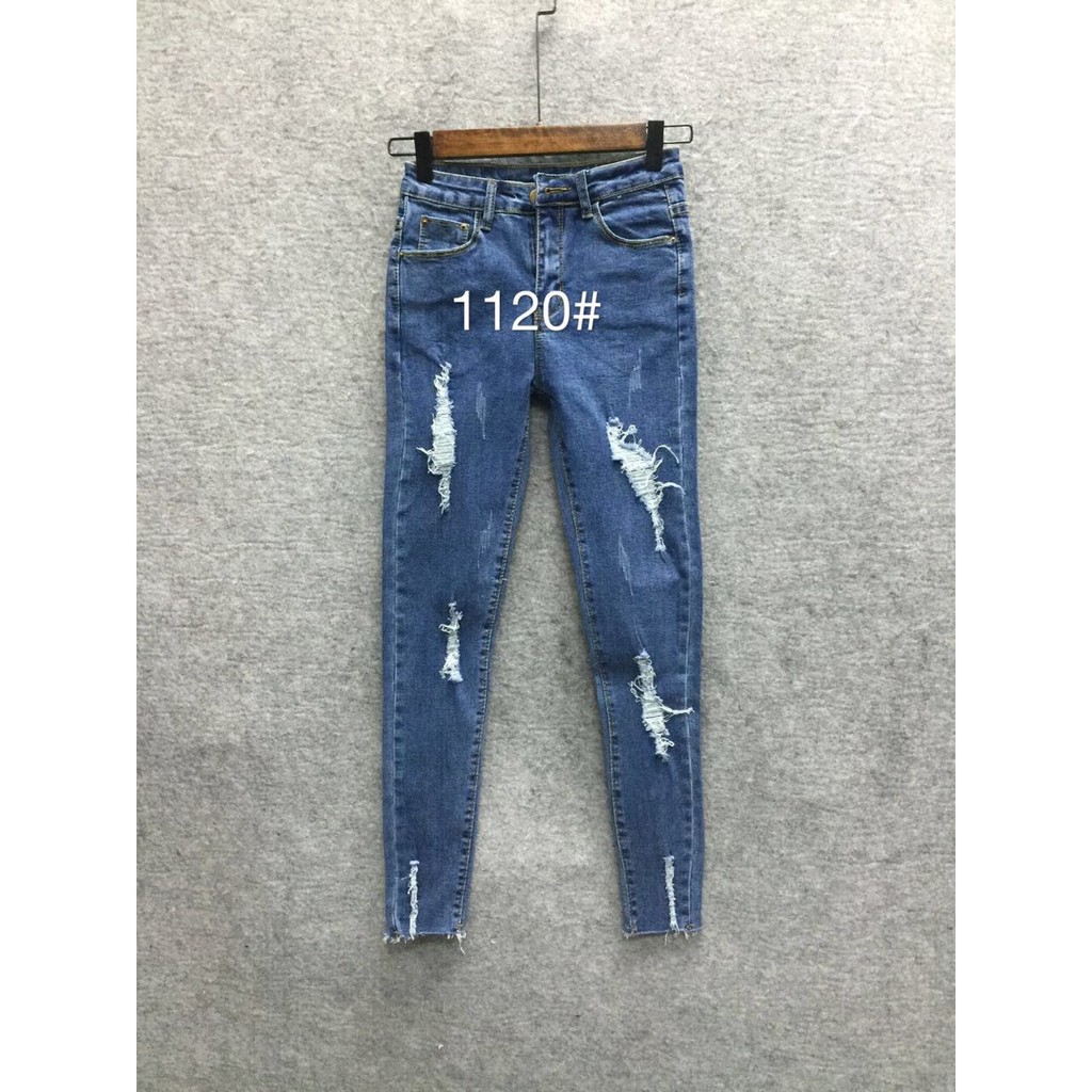 Fx 1120 Jeans Import Ripped Grosir 110 Dark Blue Soft Jeans Stretch / Celana Panjang M L XL XXL