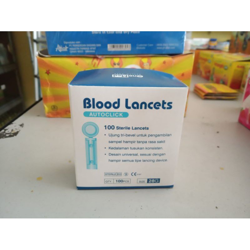 Jual Blood Lancet Onemed 28G Jarum untuk cek darah Blood Lancet Gea