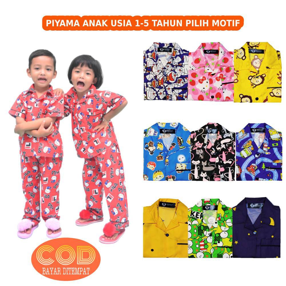 [COD] Piyama Anak Murah Motif Karakter Untuk Usia 15