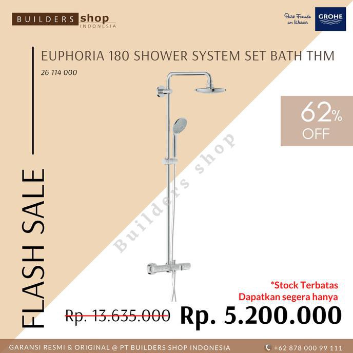 Jual GROHE 26114000 Euphoria 180 Shower System Set with bath