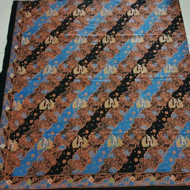 Kain batik jambi batik cap bahan katun halus biru hitam coklat sumatra sumatera 9teng batik