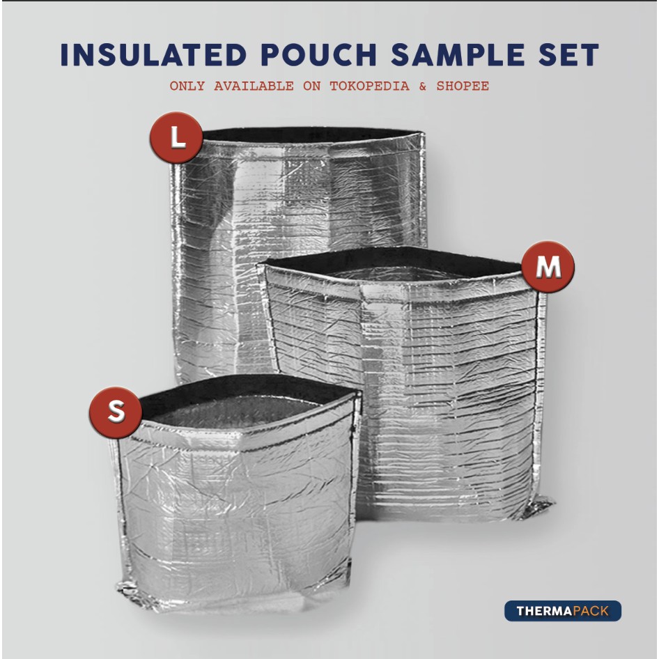 ThermaPack Insulated Pouch Sample Set Aluminium Foam Pouch 3 Pc