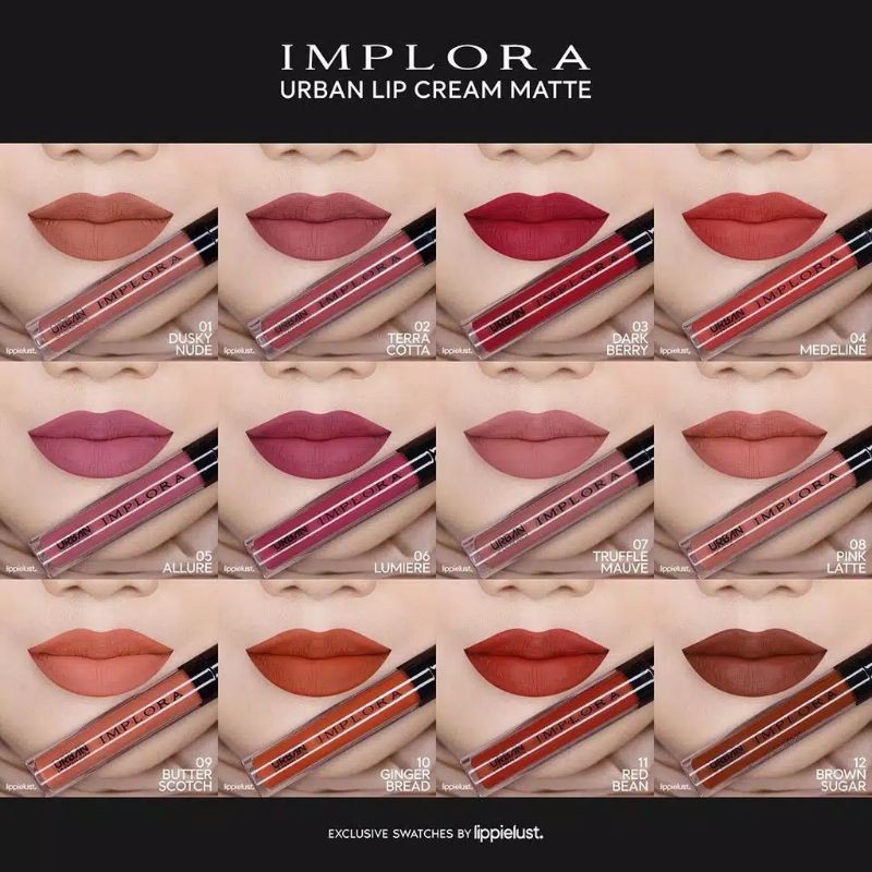 IMPLORA LIP CREAM MATTE ORIGINAL GROSIR MURAH NO 1 , 2 , 3 , 4 , 5 , 6 , 7  , 8 , 9 , 10 , 11 , 12 | Shopee Indonesia