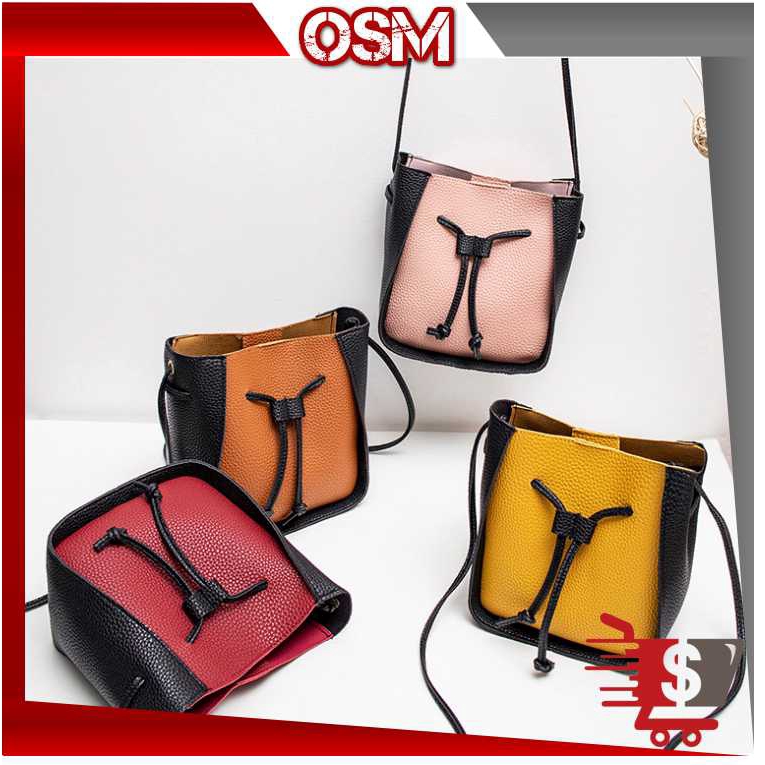 OSM T330 Tas Selempang Serut 2 Warna / Tas Wanita