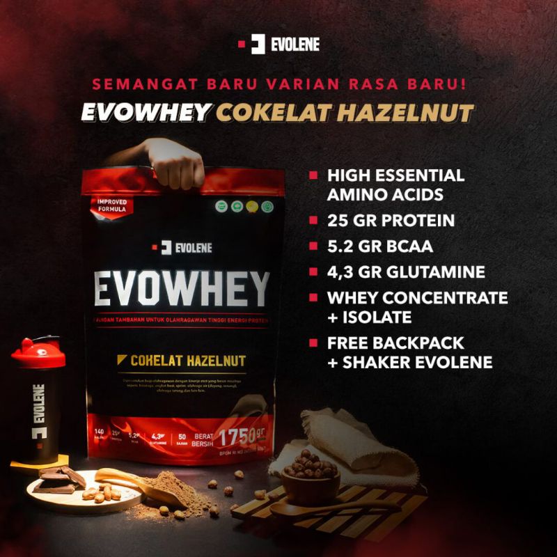 Jual Evolene Evowhey Coklat Hazelnut 50 Sachet.terdaftar Bpom Dan Halal | Shopee Indonesia