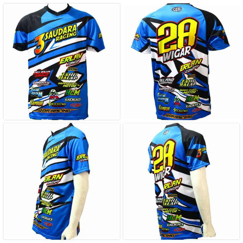 Jual Baju Kaos Jersey Racing 001 Custom Nama Team Club Motor Drag Bike Race Kerah Printing Hell Start Club | Shopee Indonesia
