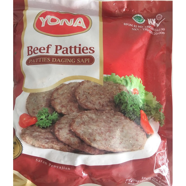 Jual Yona Beef Patties 500gr dan 1kg Indonesia