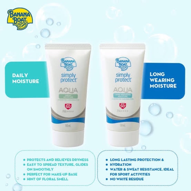 Jual Banana Boat Aqua Long Wearing Moisture / Daily Moisture High UV