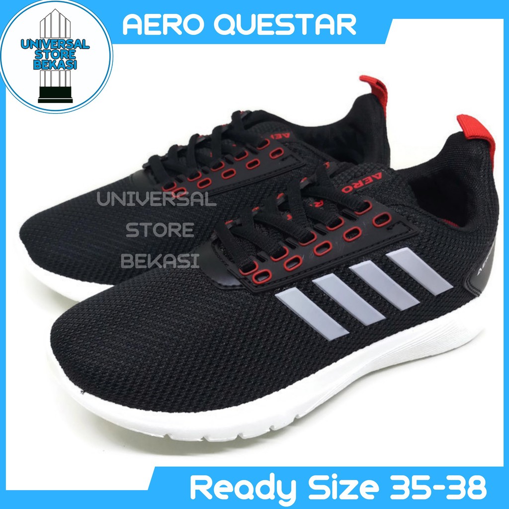SEPATU SEKOLAH ANAK LAKI SNEAKER AERO QUESTAR PUTIH HITAM SD SMP