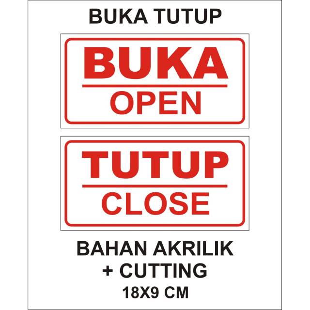 BUKA TUTUP / OPEN CLOSE Akrilik Shopee Indonesia