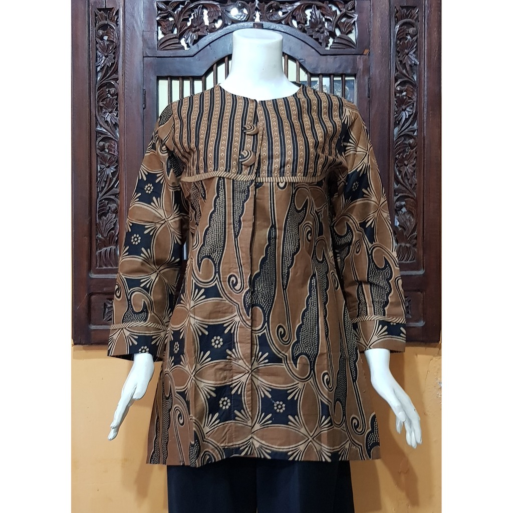 Atasan Blouse Batik MOSA Wanita Lengan Panjang. Motif IDC 12 Batik Pekalongan 262 Shopee