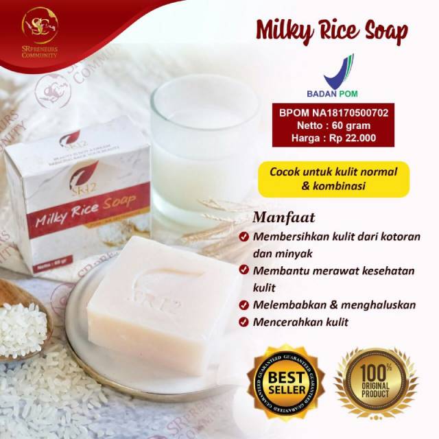 Jual Milk Rice Soap SR12 / Sabun Susu Beras Membersihkan dan