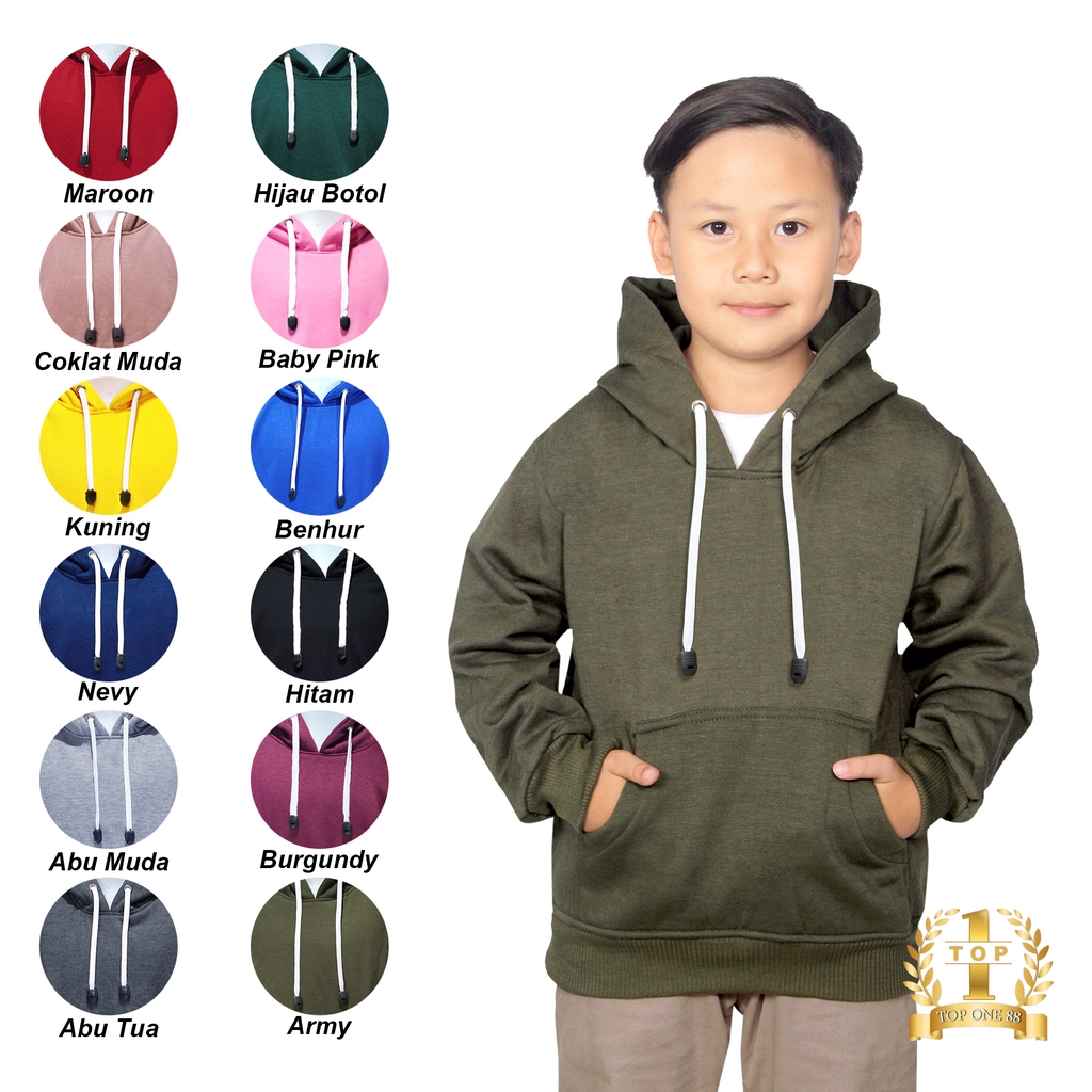 TopOne88 Jaket Hoodie Jumper Sweater Polos Anak Laki