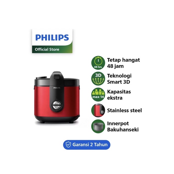 Jual PHILIPS RICE COOKER HD3138 2L STAINLESS Shopee Indonesia
