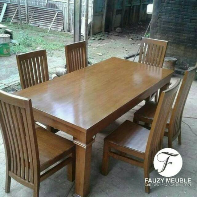 Meja Makan Minimalis, Meja Makan Jati, Meja Makan 6 Kursi Shopee