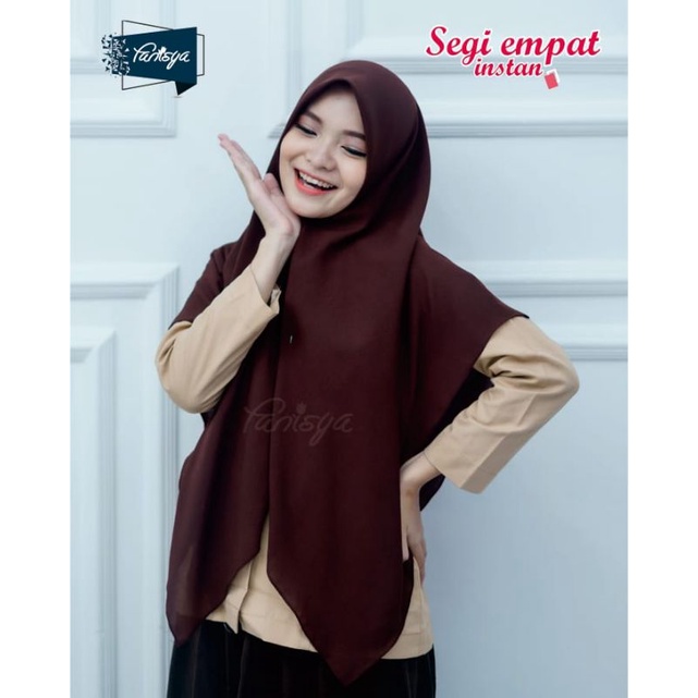 Jual Kerudung Instan Ukuran Jumbo Jilbab Sekolah Smp Sma Pramuka Segi Empat Langsung Pakai Warna Coklat | Shopee Indonesia