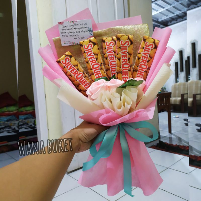 Jual Buket Coklat Silverqueen Kado Aniversary Pacar | Shopee Indonesia