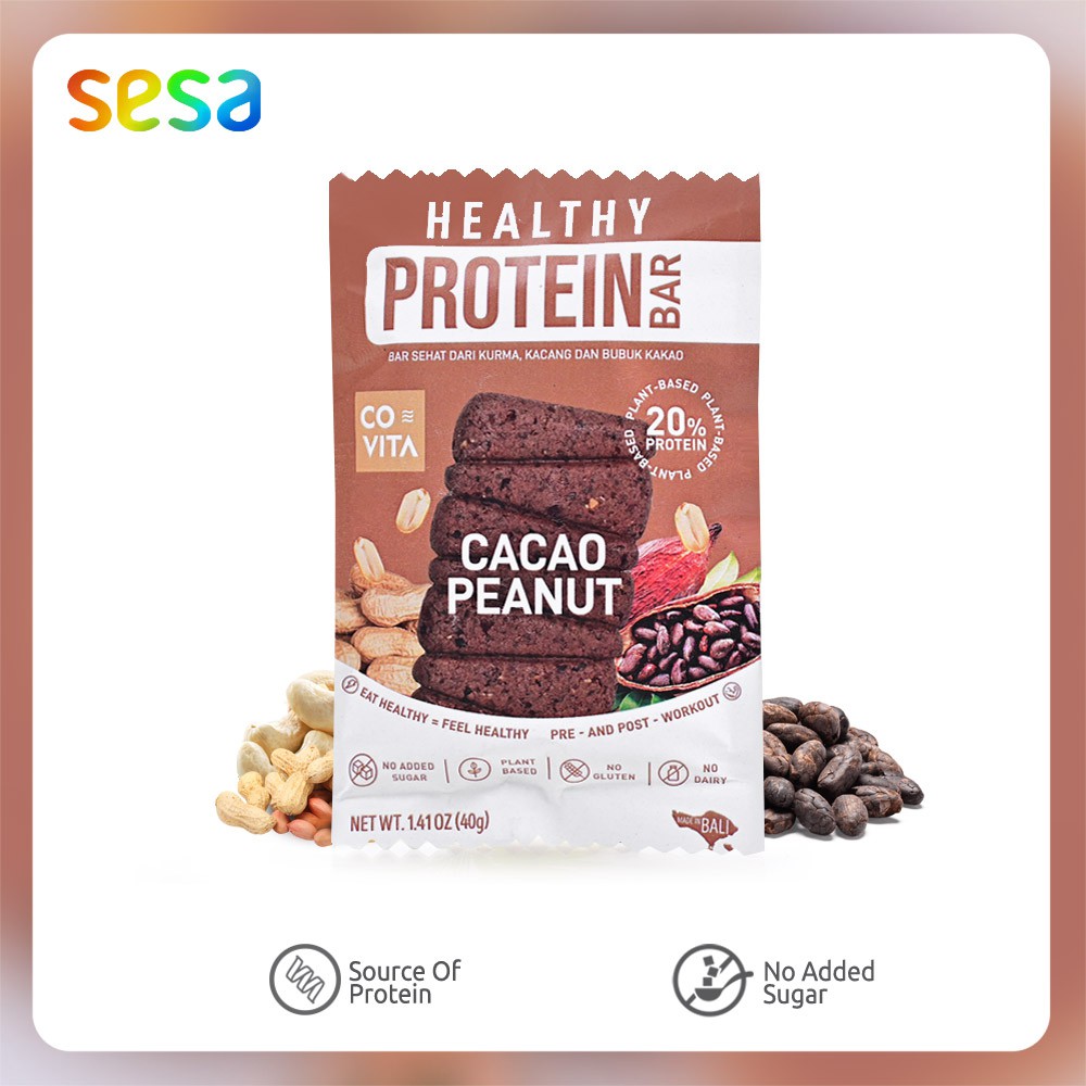 Jual Covita - Healthy Protein Bar Cacao Peanut 40 g (Snack Bar
