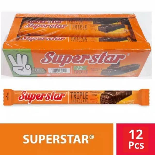 Jual Wafer Superstar/ Superstar Triple Chocolate/ Wafer Coklat | Shopee Indonesia