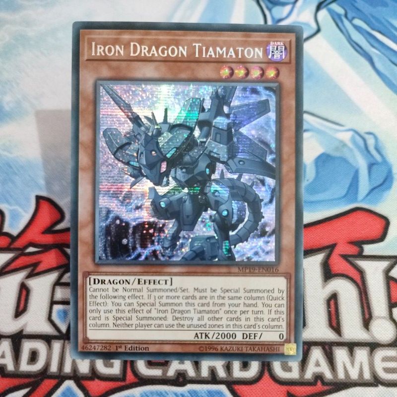 Jual yugioh iron dragon tiamaton MP19 prismatic secret rare original