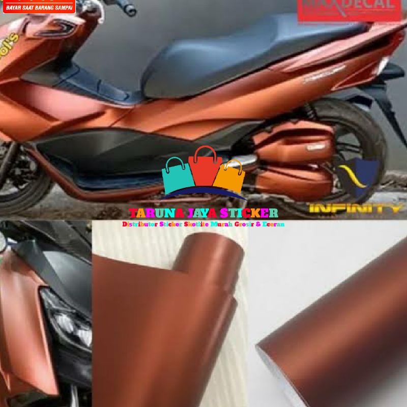 Jual Sticker Skotlite Infinity Metalic Chome Doff Brown / Coklat, Stiker Motor & Mobil, Skotlet Motor & Mobil | Shopee Indonesia