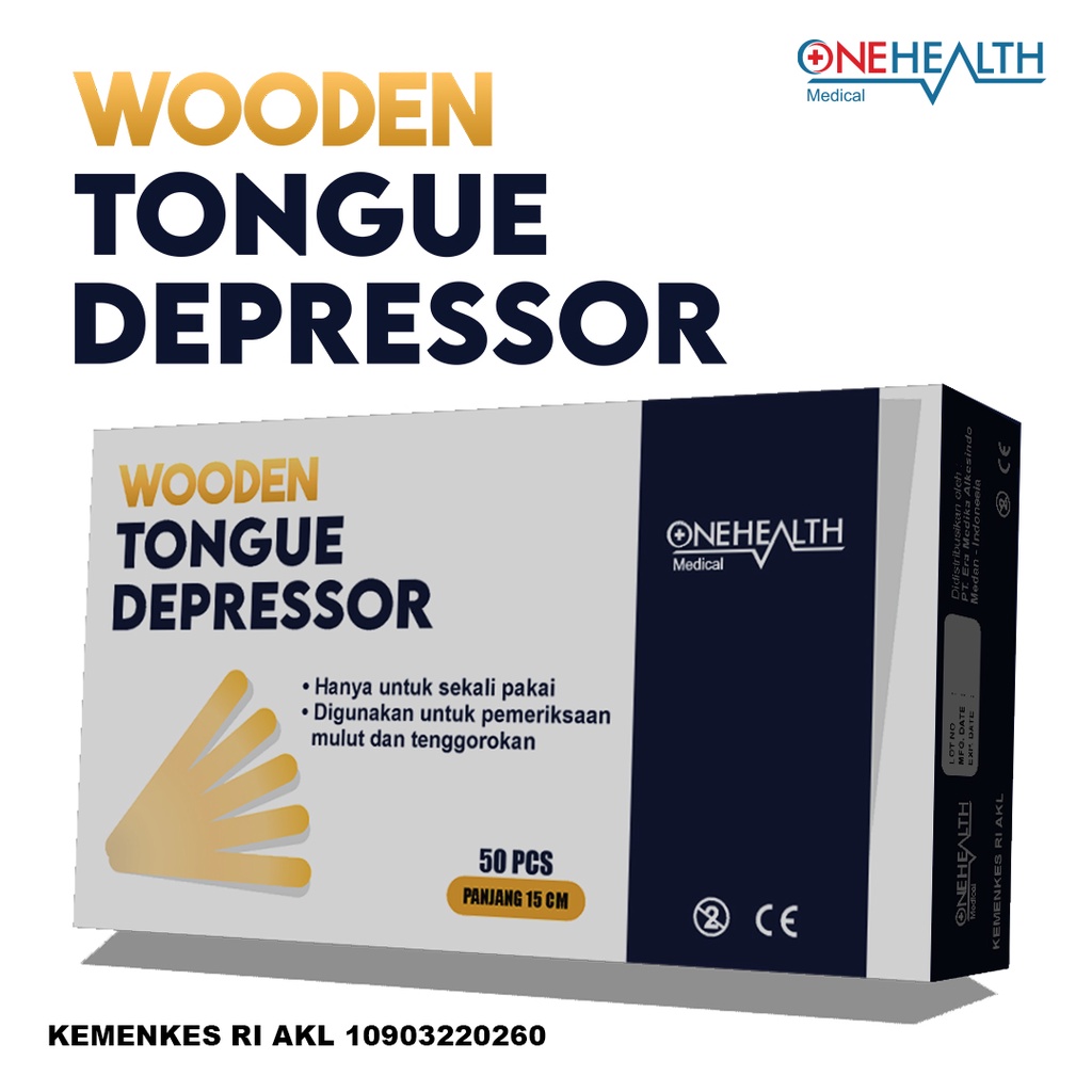 Jual Onehealth WOODEN TONGUE DEPRESSOR SPATULA LIDAH KAYU TONGUE SPA