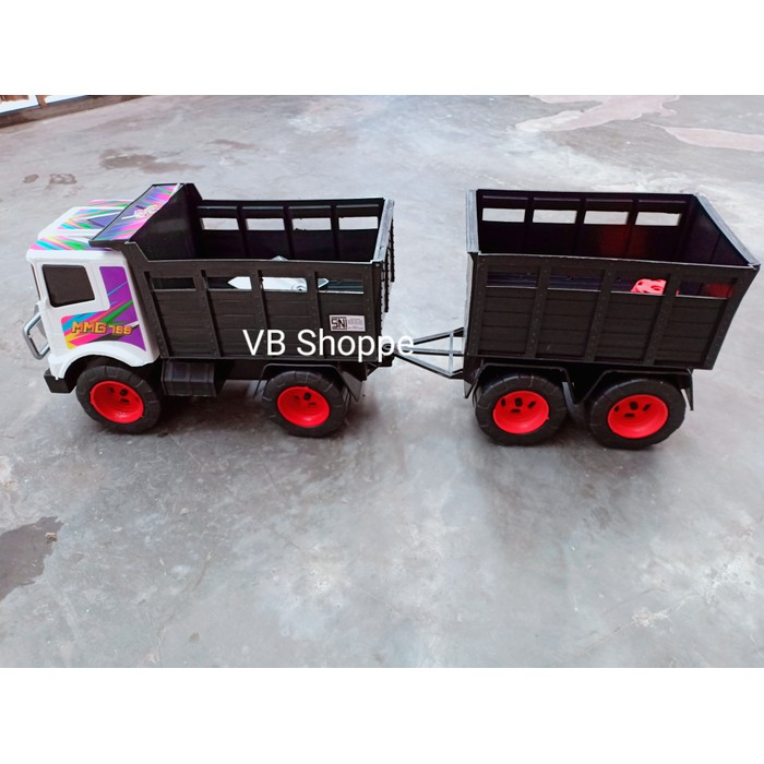 Jual Mainan Anak Mobil Truk Gandeng Angkutan Jumbo Engkel Bak Terbuka | Shopee Indonesia