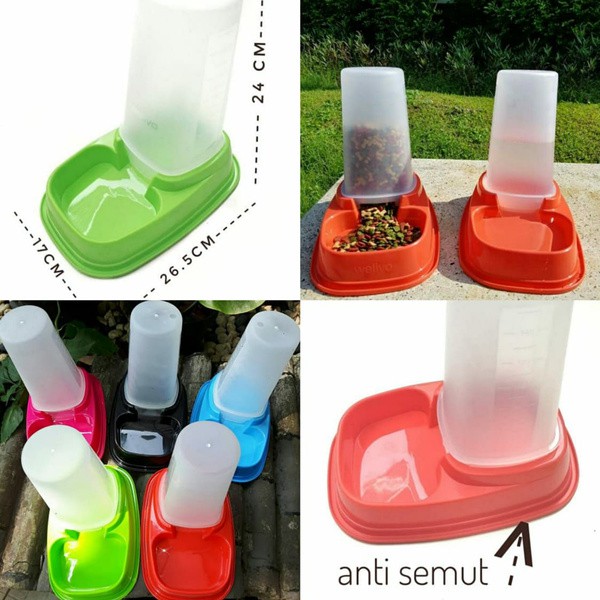 PET BOWL DISPENSER TEMPAT MAKAN DISPENSER ANJING KUCING 1.5ML