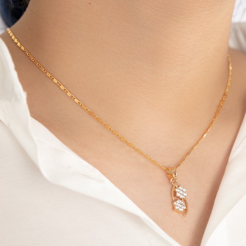 A62 Kalung Wanita Lapis Emas 18k Shopee Indonesia