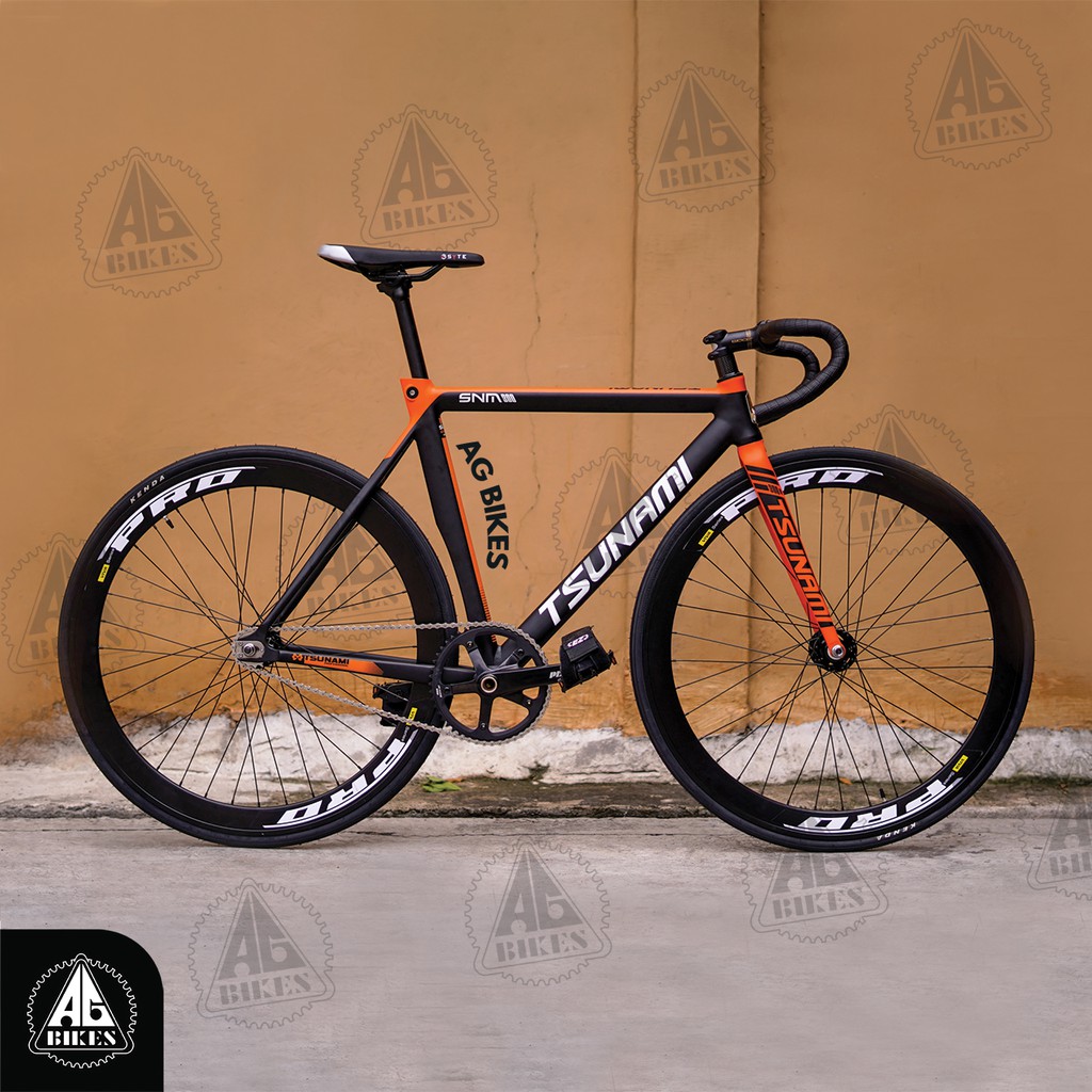 Jual Fullbike Sepeda Fixie Tsunami Snm300 Orange Black | Shopee Indonesia