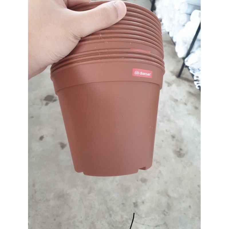 Jual Pot Plastik Tanaman Warna Coklat Dove 12Cm | Shopee Indonesia