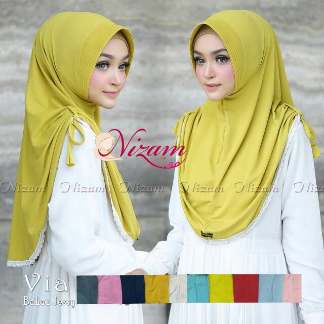 JILBAB INSTAN VIA ORIGINAL NIZAM VIA INSTAN SERUT PUNDAK LIST RENDA