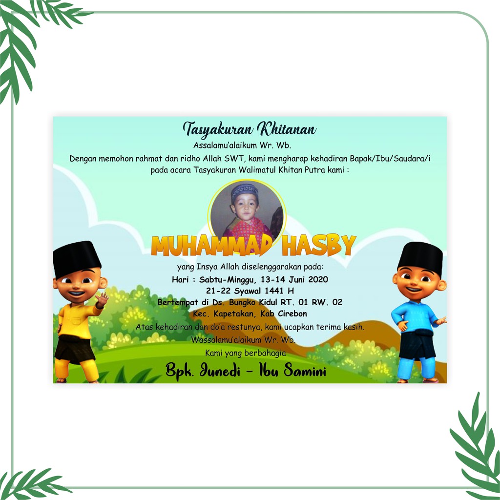 Contoh Kalimat Ucapan Khitanan Untuk template kartu ucapan khitanan